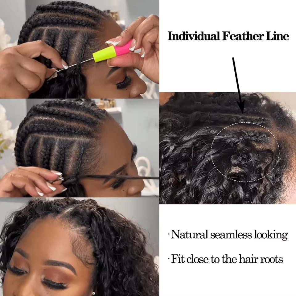 12A バーマカーリーフェザーコロシェット人毛エクステ バー - Invisible Tape In Extensions Real Hair のレビューと価格