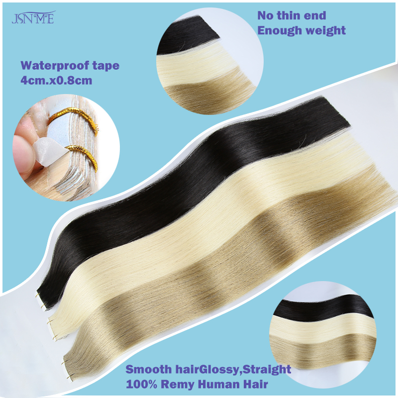 JSNME テープインヘアエクステンション 100% 本当に - Invisible Tape In Extensions Real Hair のレビューと価格