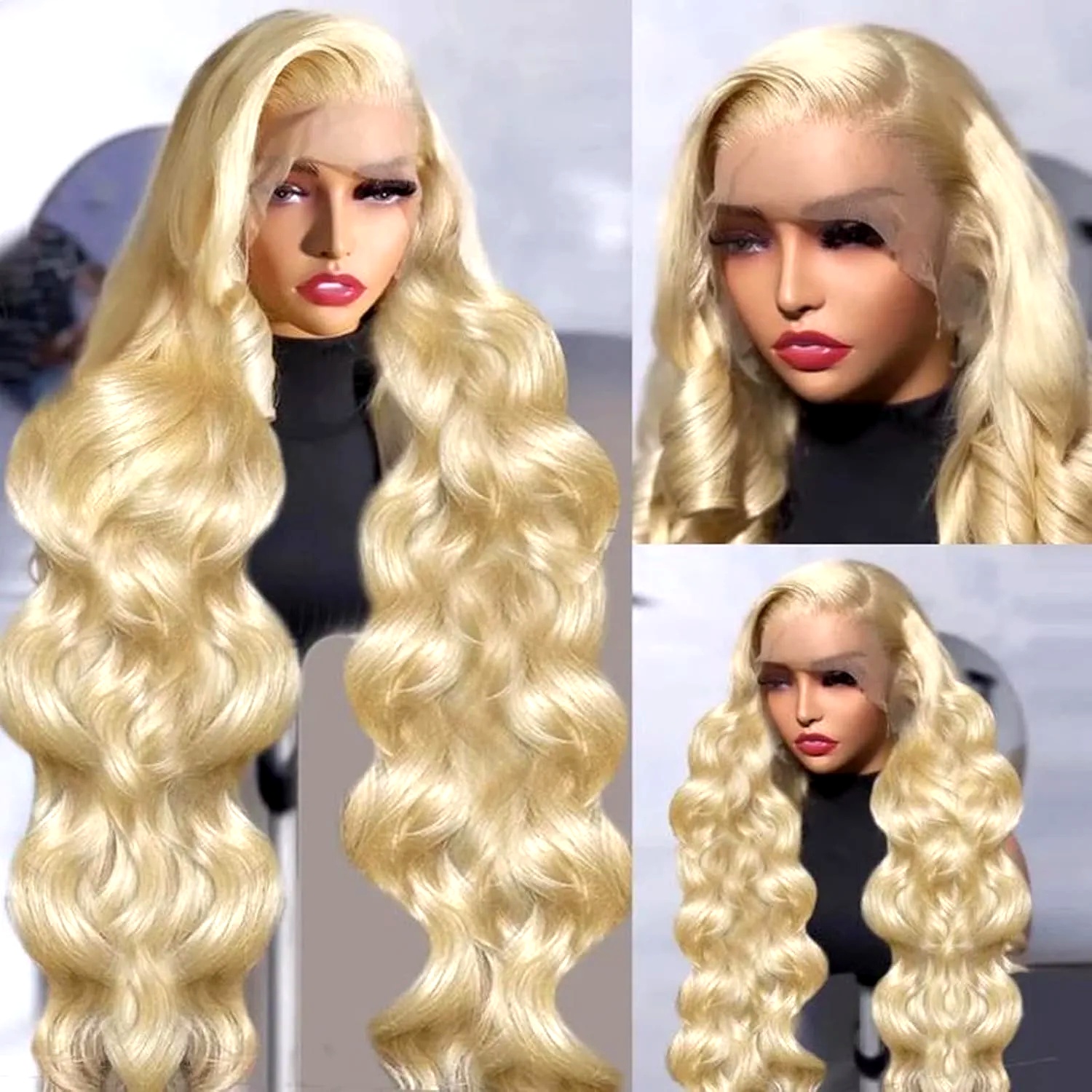 613番人毛ウィッグ 13x6 ボディウェーブブロンドHDレ - 613 Blonde Body Wave Lace Front Wig のレビューと価格