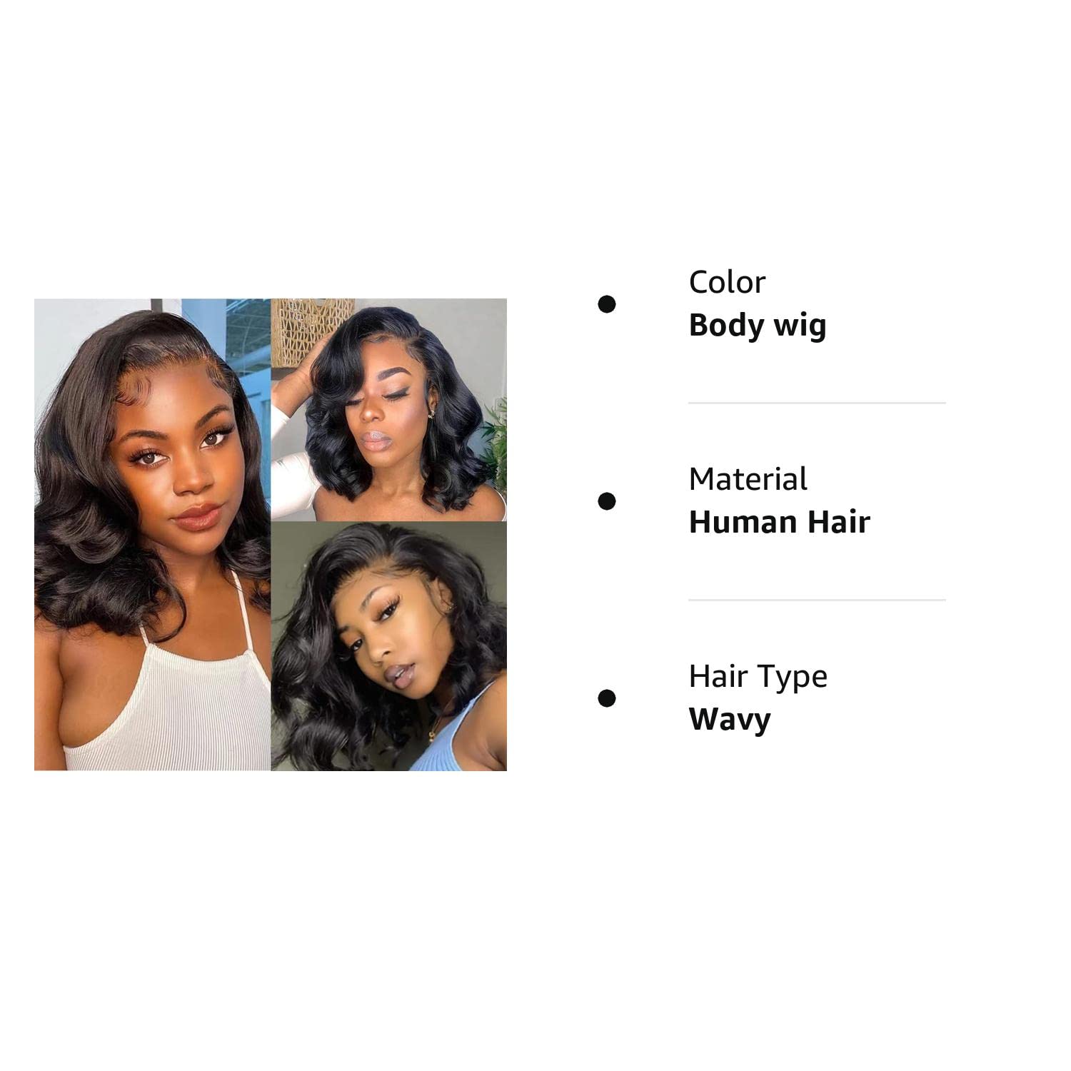 ボディウェーブボブウィッグ人毛13x4レースフロントウィッグ - Hd Lace Frontal Wig Human Hair Pre Plucked のレビューと価格