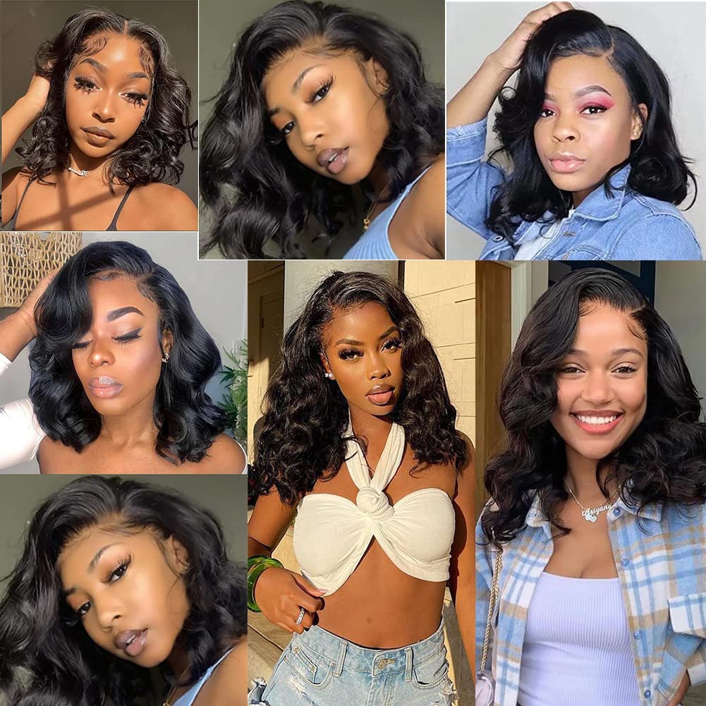 ボディウェーブボブウィッグ人毛13x4レースフロントウィッグ - Hd Lace Frontal Wig Human Hair Pre Plucked のレビューと価格