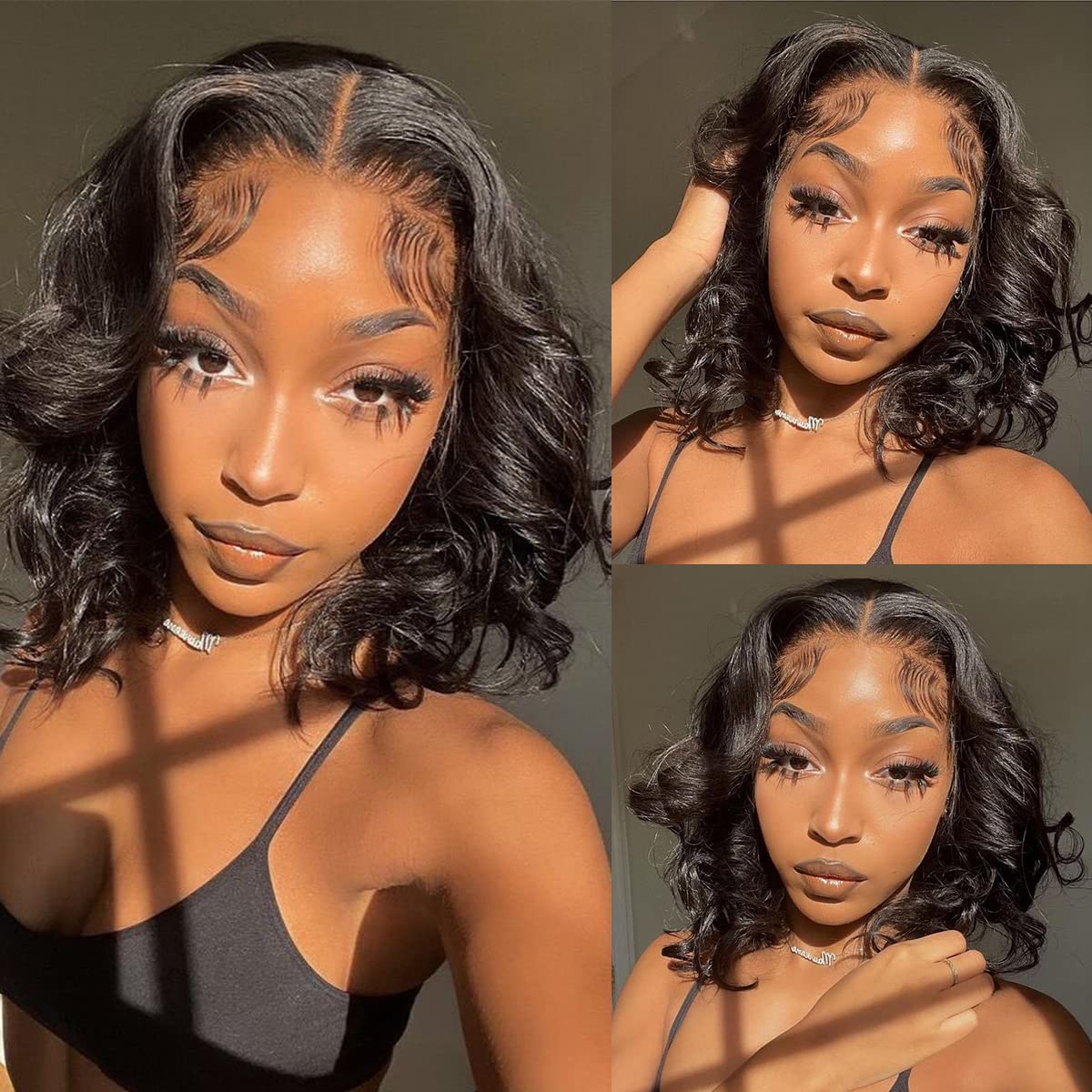 ボディウェーブボブウィッグ人毛13x4レースフロントウィッグ - Hd Lace Frontal Wig Human Hair Pre Plucked のレビューと価格