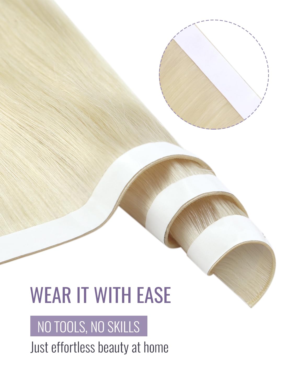 モアソーテープインウィフトヘアエクステンション ジーニアスウ - Invisible Tape In Extensions Real Hair のレビューと価格