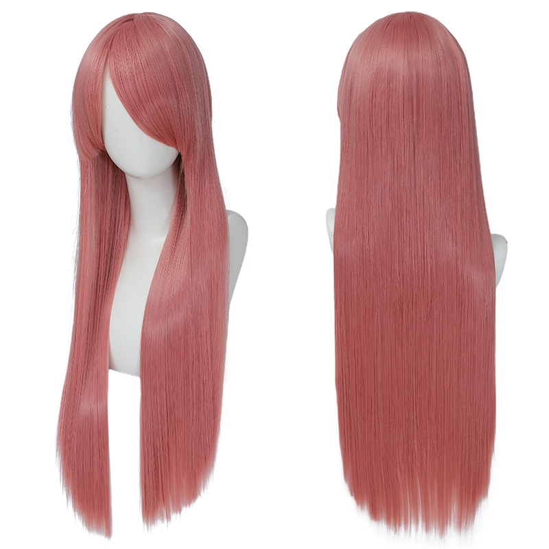 カラフルなロングストレート人工毛白紫黒コスプレウィッグ 80 - Synthetic Braided Wigs For Black Women のレビューと価格